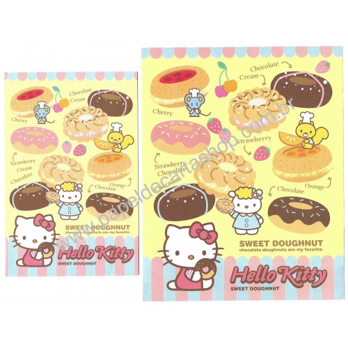 Ano 2008. Conjunto de Papel de Carta Hello Kitty Sweet Doughnut Sanrio