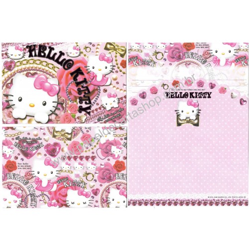 Ano 2008. Kit 2 Conjuntos Papel de Carta Hello Kitty Shine Pink Sanrio