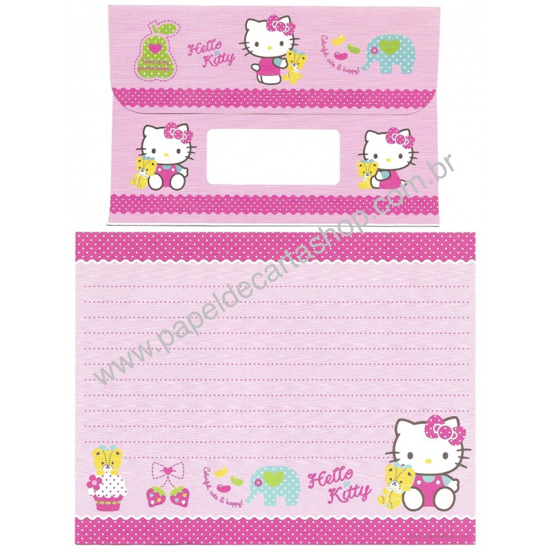 Ano 2010. Conjunto de Papel de Carta Hello Kitty CCH Sanrio