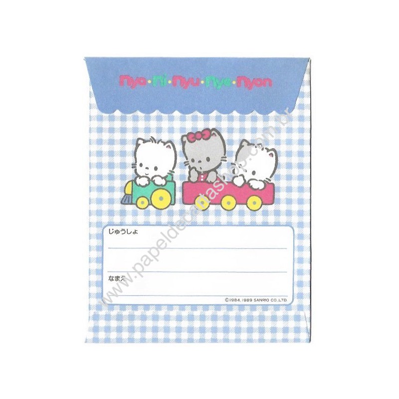 Ano 1989. Envelope Avulso Nya*Ni*Nyu*Nye*Nyon CAZ Vintage Sanrio