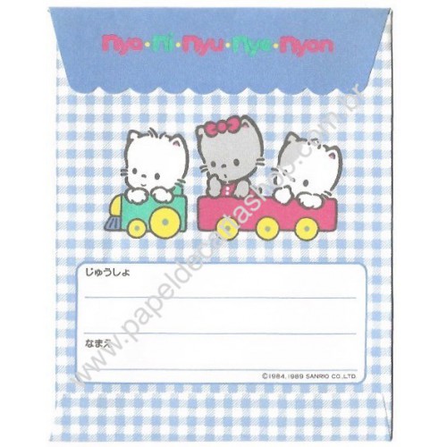 Ano 1989. Envelope Avulso Nya*Ni*Nyu*Nye*Nyon CAZ Vintage Sanrio