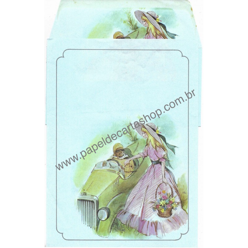 Conjunto de Papel de Carta Antigo Importado Benedetta 01 Kartos