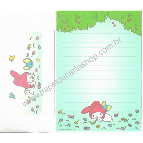 Ano 1983. Conjunto de Papel de Carta My Melody Antigo (Vintage) Sanrio