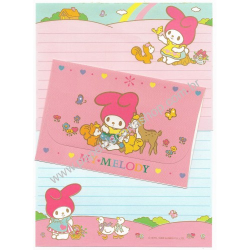 Ano 1988. Conjunto de Papel de Carta My Melody Vintage Sanrio