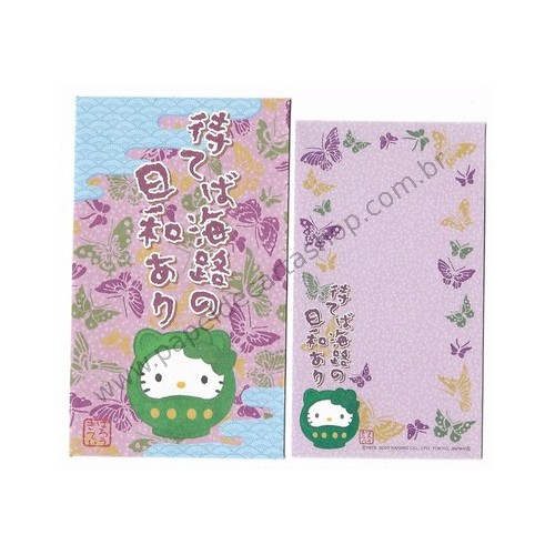 Ano 2007. Coleção 6 Mini Papéis de Carta com Envelope GOTŌCHI Kitty
