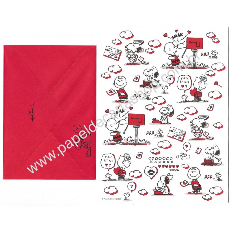 Conjunto de Papel de Carta Snoopy CVM Hallmark Peanuts Wordwide LCC