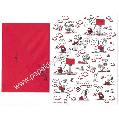 Conjunto de Papel de Carta Snoopy CVM Hallmark Peanuts Wordwide LCC