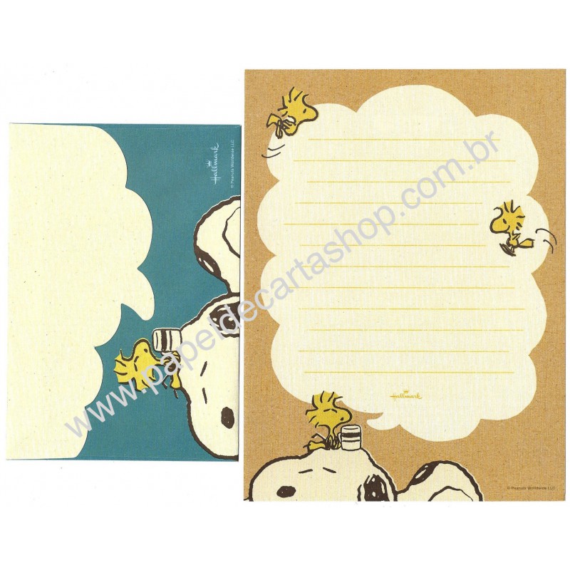 Conjunto de Papel de Carta Snoopy Peanuts Hallmark
