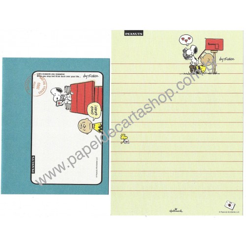 Conjunto de Papel de Carta Snoopy CAZ Peanuts Hallmark