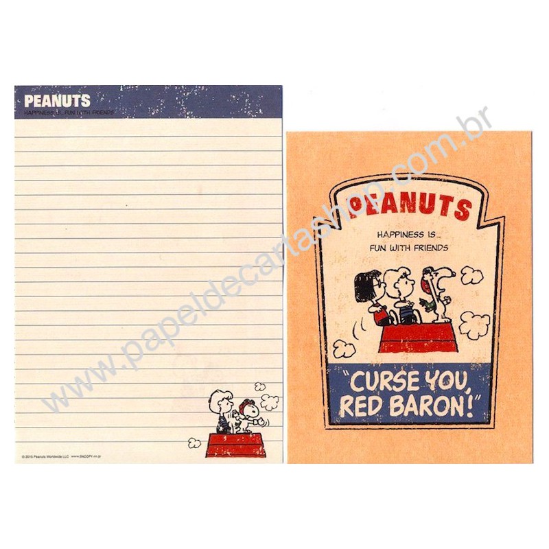 Conjunto de Papel de Carta Red Baron - Peanuts Japão 2015