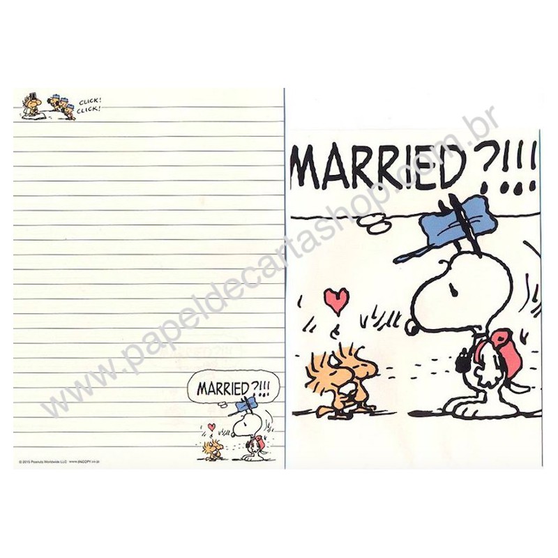 Conjunto de Papel de Carta Married? - Peanuts Japão 2015