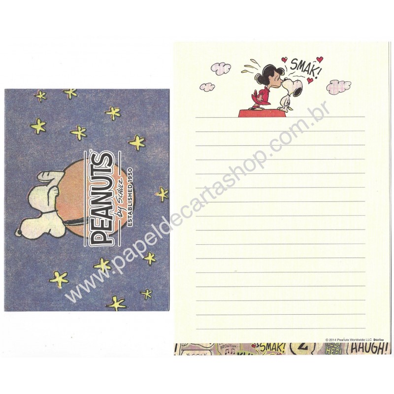 Conjunto de Papel de Carta Snoopy & Lucy Smack Peanuts Delfino Japan