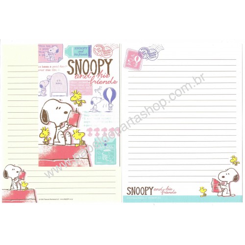 Conjunto de Papel de Carta Snoopy & His Friends Peanuts LCC 2016