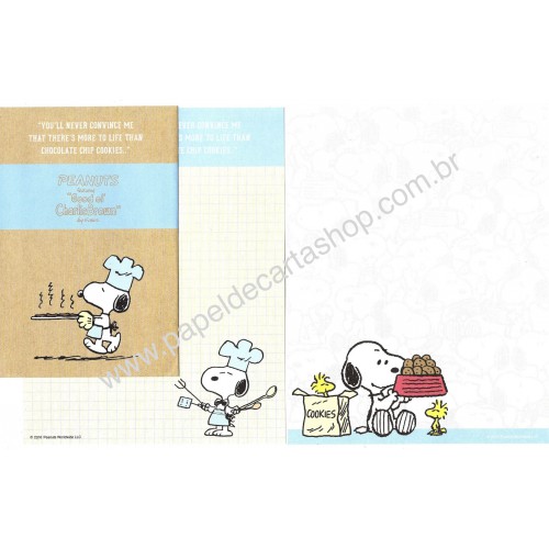 Conjunto de Papel de Carta Snoopy Cookies Peanuts LCC 2016