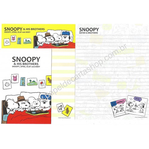 Conjunto de Papel de Carta Snoopy Sister & Brothers 2 2015
