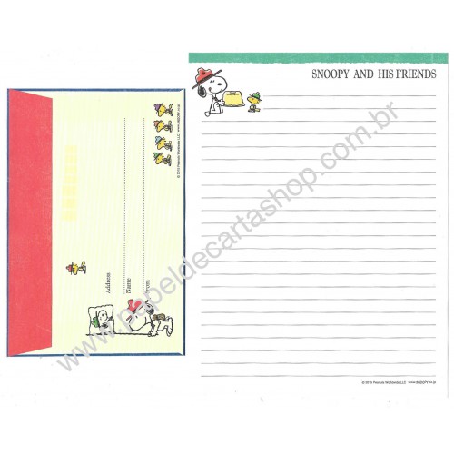 Kit 2 Conjuntos de Papel de Carta Snoopy Pudim 2015