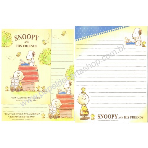 Kit 2 Conjuntos de Papel de Carta Snoopy & Friends 2014