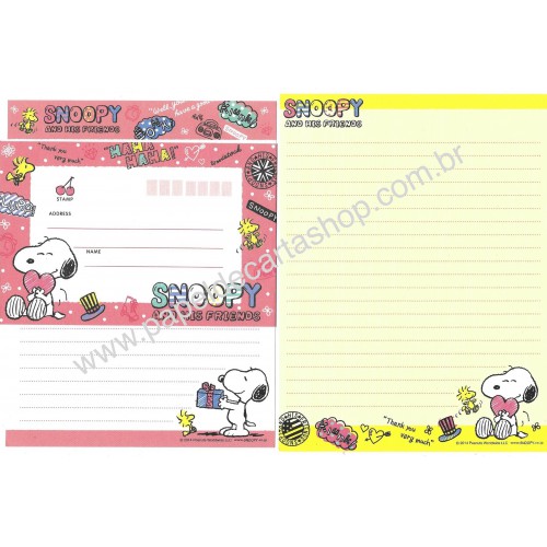 Kit 2 Conjuntos de Papel de Carta Snoopy & Woodstock 2014