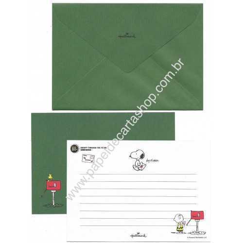 Conjunto de Papel de Carta Snoopy Through The Years 80s Peanuts Hmk