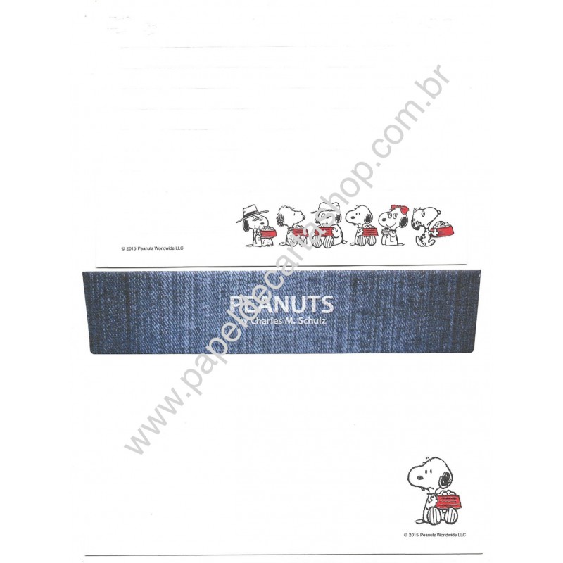 Conjunto de Papel de Carta Snoopy Jeans 2 Peanuts 2015