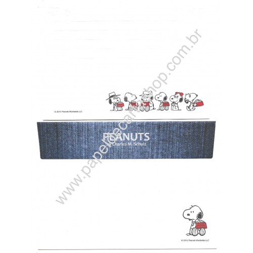 Conjunto de Papel de Carta Snoopy Jeans 2 Peanuts 2015