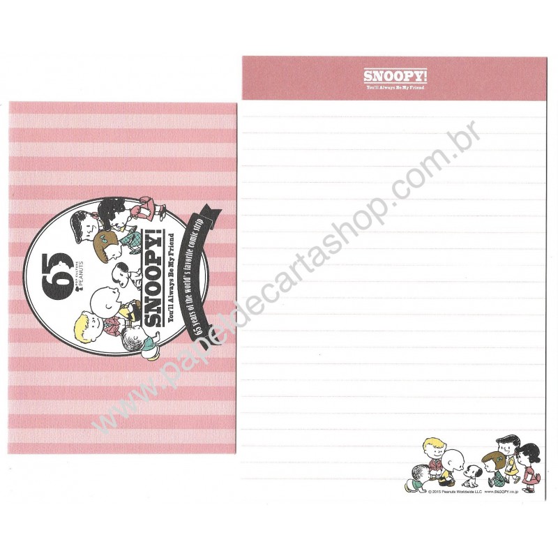 Conjunto de Papel de Carta 65 Years - Peanuts Japão 2015