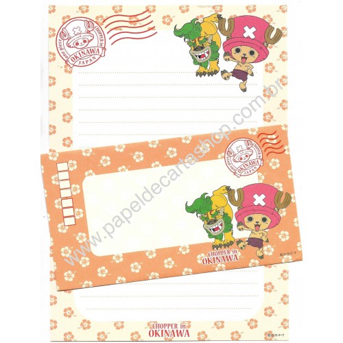 Conjunto de Papel de Carta One Piece Chopper In Okinawa Japan