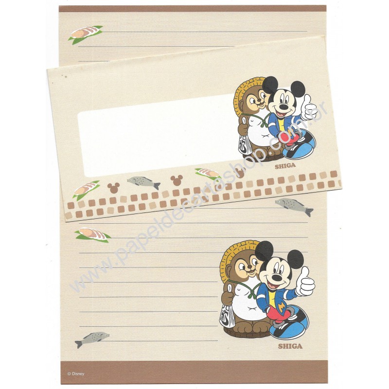 Conjunto de Papel de Carta Disney Regional Japão Shiga