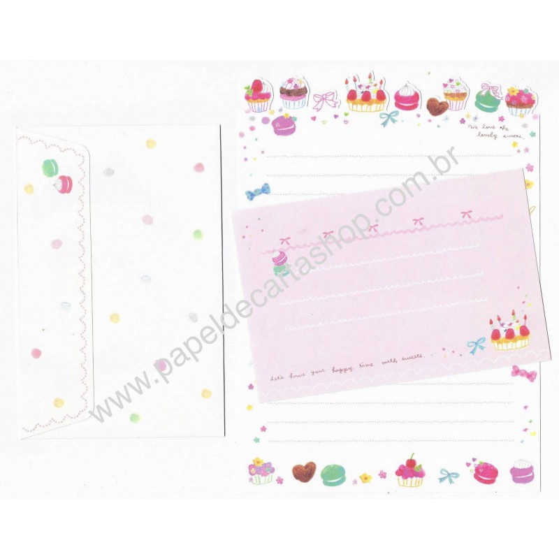 Conjunto de Papel de Carta Importado Palette Sweets - San-X