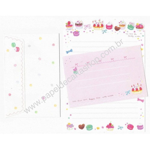 Conjunto de Papel de Carta Importado Palette Sweets - San-X