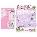 Conjunto de Papel de Carta Importado Palette Paris - San-X