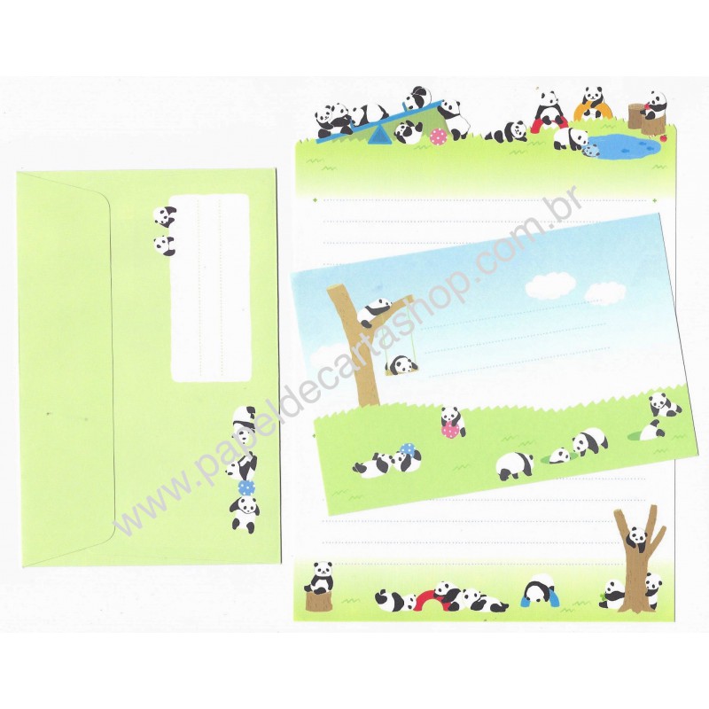 Conjunto de Papel de Carta Importado Palette Panda CVD - San-X