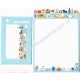 Conjunto de Papel de Carta Importado Palette Blue - San-X