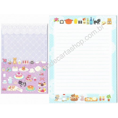 Conjunto de Papel de Carta Importado Palette Breakfast - San-X