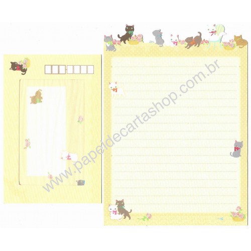 Conjunto de Papel de Carta Importado Palette Sweet Street CAM San-X