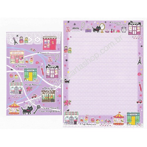 Conjunto de Papel de Carta Importado Palette Magasin - San-X