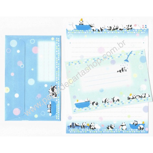 Conjunto de Papel de Carta Importado Palette Panda CAZ - San-X