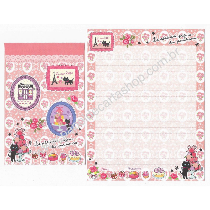 Conjunto de Papel de Carta Importado Palette La Tour Eiffel - San-X