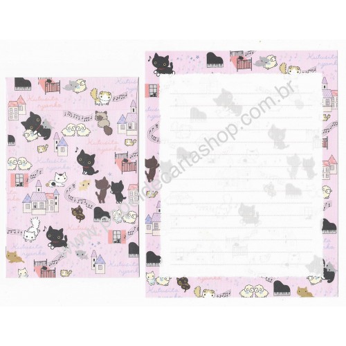 Conjunto de Papel de Carta Importado Kutusita Nyanko BH5 - San-X Japan