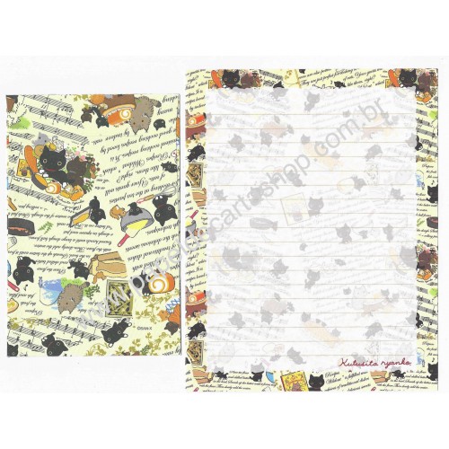 Conjunto de Papel de Carta Importado Kutusita Nyanko Recipes 3 - San-X Japan