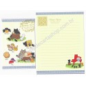 Conjunto de Papel de Carta Importado Kutusita Nyanko Recipes 8 - San-X Japan