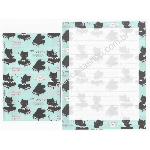 Conjunto de Papel de Carta Importado Kutusita Nyanko Socks 8 - San-X Japan