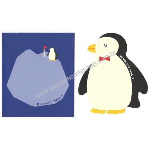 Conjunto de Papel de Carta Importado Alpha Point Penguin's World DC