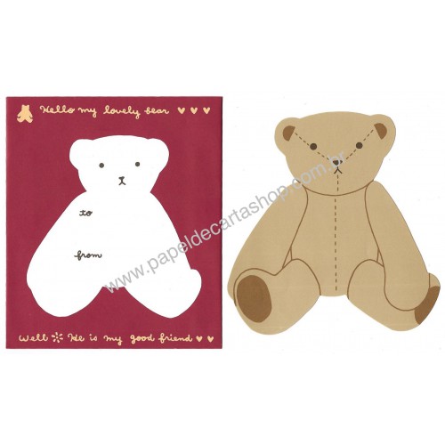 Conjunto de Papel de Carta Importado Alpha Point Lovely Bear DC