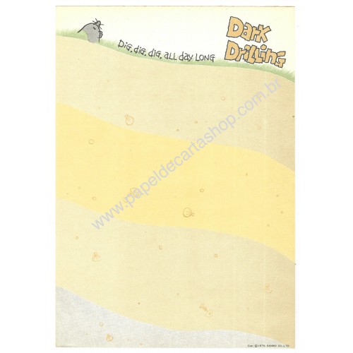 Ano 1978. Papel de Carta Dark Drilling Vintage Sanrio