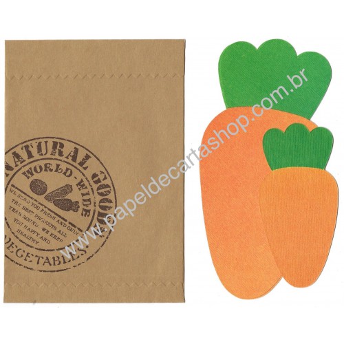 Ano 1983. Conjunto de Papel de Carta Natural Goods Carrots Sanrio