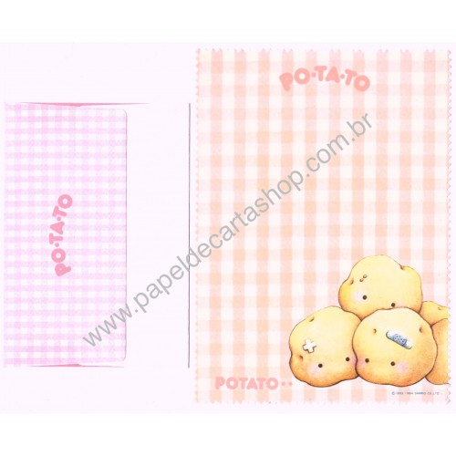 Ano 1984. Conjunto de Papel de Carta Potato Vintage Sanrio