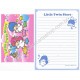 Ano 1991. Conjunto de Papel de Carta Little Twin Stars STR Sanrio