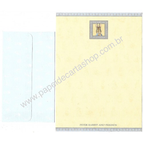 Conjunto de Papel de Carta ANTIGO Importado Peter Rabbit (CAZ)