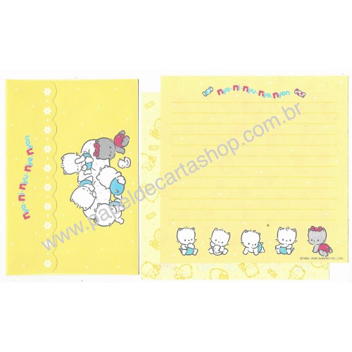 Ano 2000. Kit 3 Conjuntos de Papel de Carta Nya*Ni*Nyu*Nye*Nyon Sanrio
